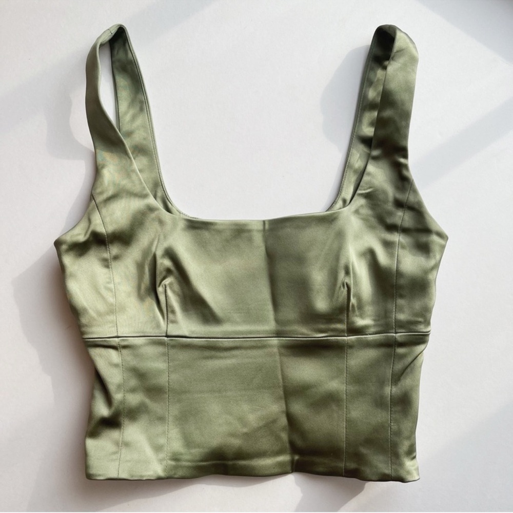 Aritzia Wilfred Shine Satin bustier crop top